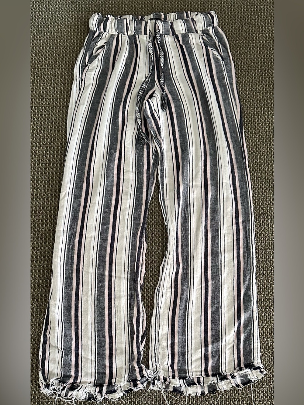 Boho Multicolour Striped Wide-Leg Pants